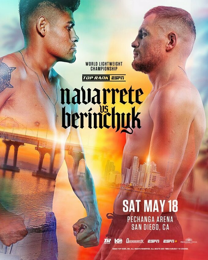 ФОТО. Постер к бою за пояс чемпиона мира в легком весе Беринчик – Наваррете