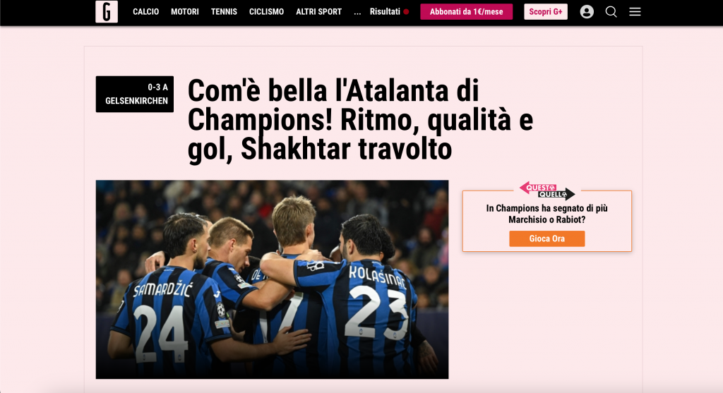 "Слишком легко, как для Лиги Чемпионов". Шахтер – Аталанта. Обзор послематчевой итальянской прессы