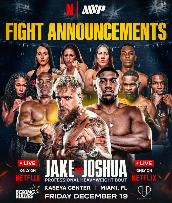 Энтони Джошуа – Джейк Пол. Полный кард грандиозного шоу бокса в Майами Энтони Джошуа – Джейк Пол. Полный кард грандиозного шоу бокса в Майами