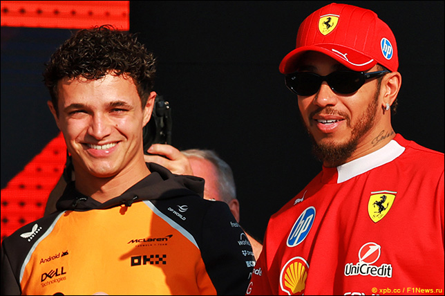 Льюис Хэмилтон: Я очень, очень рад за Ландо Льюис Хэмилтон: Я очень, очень рад за Ландо