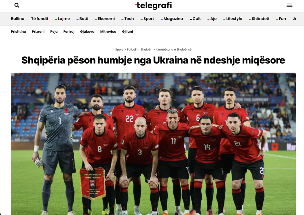 "Хорошо, что мы пропустили только 1 гол". Украина – Албания. Обзор послематчевой албанской прессы