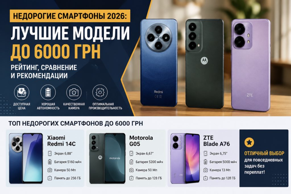 Дешевый не значит слабый: как выбрать смартфон до 6000 грн без переплаты