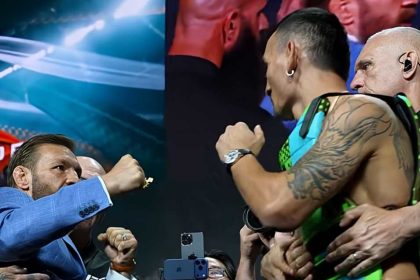 Макгрегор устроил шоу на дуэли взглядов с Холлоуэем перед UFC 329. Узнайте детали встречи, статистику бойцов и историю их первого поединка.