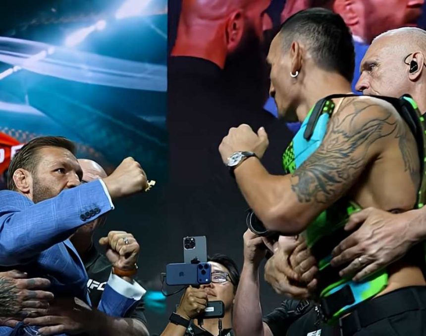 Макгрегор устроил шоу на дуэли взглядов с Холлоуэем перед UFC 329. Узнайте детали встречи, статистику бойцов и историю их первого поединка.