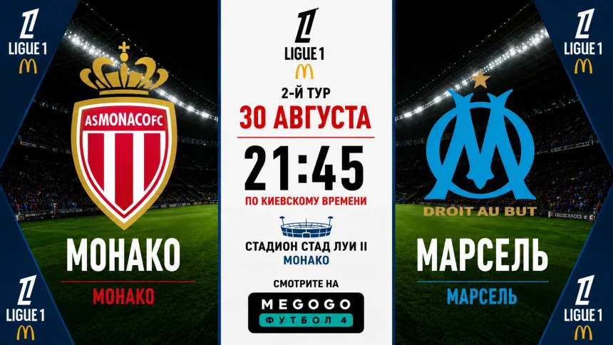 Монако - Марсель: составы, трансляция и время матча