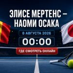 Мертенс — Осака сыграют 8 августа 2026 года в Торонто. Узнайте время начала матча, где смотреть теннис онлайн и как следить за встречей WTA.