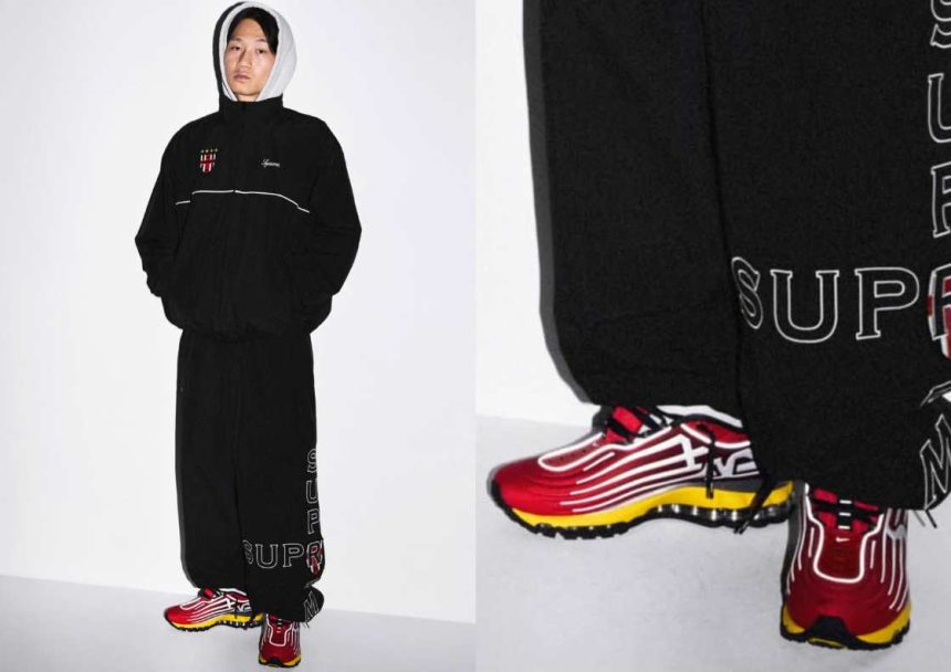 Supreme и Nike представили Air Max 2001 Air Ecstasy для FW 2026: красная расцветка, крупный логотип Supreme и полноразмерный Air-блок. Смотрите детали.