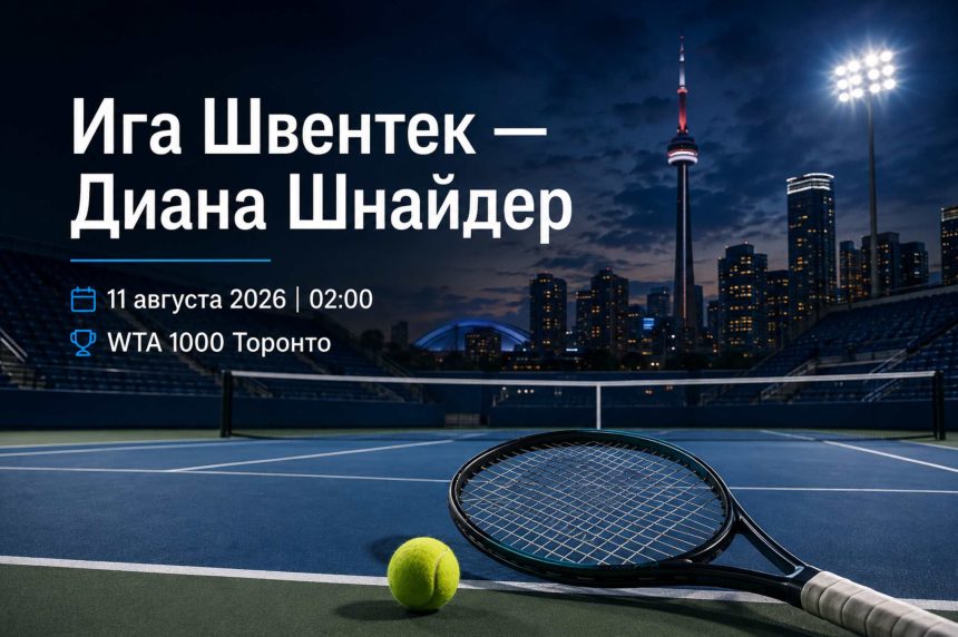 Ига Швентек — Диана Шнайдер сыграют 11 августа 2026 в 02:00 в четвертьфинале WTA 1000 Торонто. Узнайте, где смотреть матч онлайн в Украине.