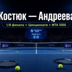 Костюк сыграет с Андреевой в 1/8 финала WTA 1000 в Цинциннати. Узнайте время матча, историю встреч, форму теннисисток и где смотреть игру онлайн.