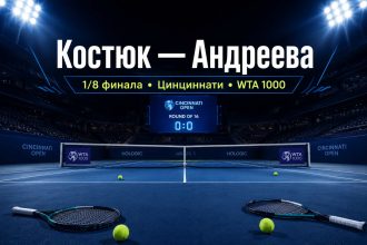Костюк сыграет с Андреевой в 1/8 финала WTA 1000 в Цинциннати. Узнайте время матча, историю встреч, форму теннисисток и где смотреть игру онлайн.