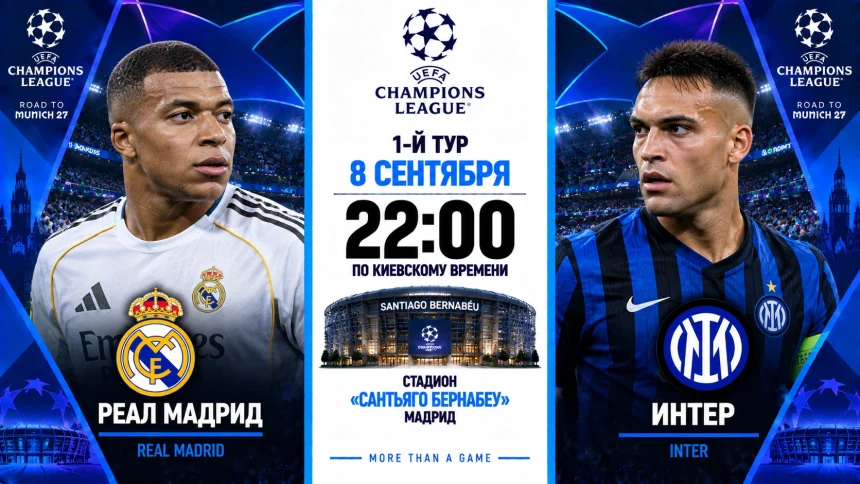Реал Мадрид — Интер: где смотреть онлайн матч ЛЧ