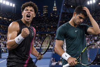 Бен Шелтон победил Карлоса Алькараса в четвертьфинале US Open-2026. Матч длился 4 часа 28 минут и завершился рекордно поздно — в 3:33.