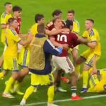 Матч Украина — Венгрия в Лиге наций завершился массовой стычкой. Что произошло в компенсированное время и кто получил желтые карточки.