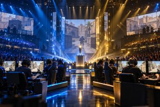 Киберспортивная арена перед матчем NAVI — Vitality на ESL Pro League Season 24