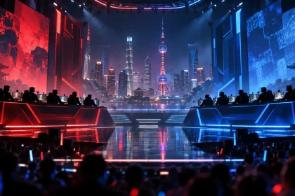Киберспортивная арена перед матчем 100 Thieves — G2 на VALORANT Champions Shanghai 2026