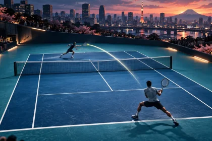 Концептуальная иллюстрация финала ATP 500 в Токио
