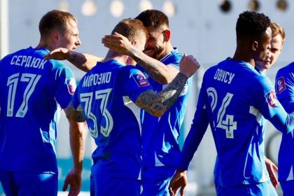 Игроки «Кудровки» в матче УПЛ