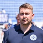 Главный тренер «Кудровки» Александр Протченко на матче УПЛ с «Динамо»