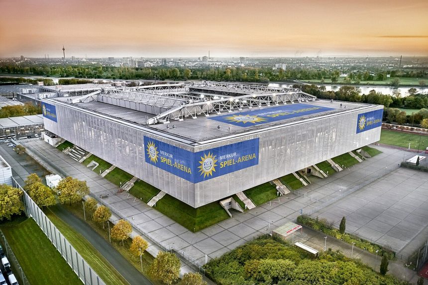 Merkur Spiel-Arena в Дюссельдорфе с высоты