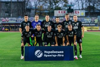 Игроки Полесья перед матчем с Буковиной в Каменце-Подольском