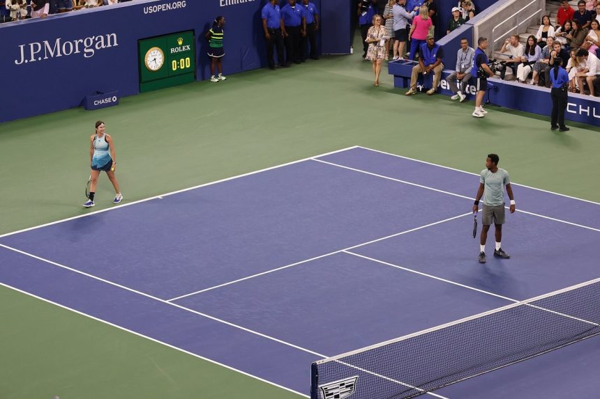 Элина Свитолина и Гаэль Монфис на US Open 2023