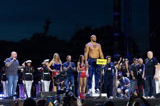 Сирил Ган на церемониальном взвешивании UFC