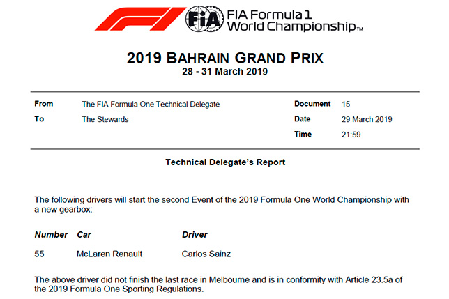 На машине Сайнса заменили коробку передач На машине Сайнса заменили коробку передач