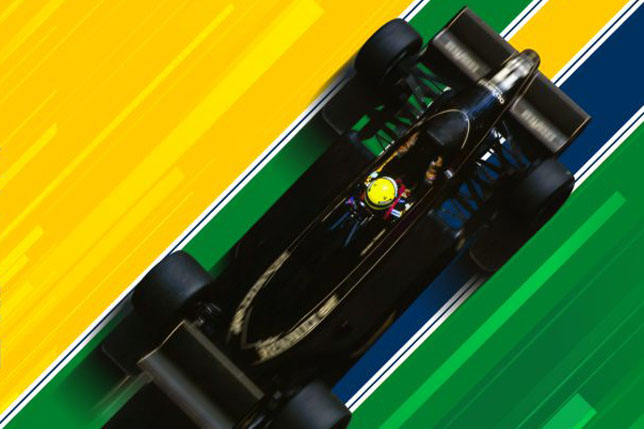 Болельщики обсуждают плакат к фестивалю Айртона Сенны