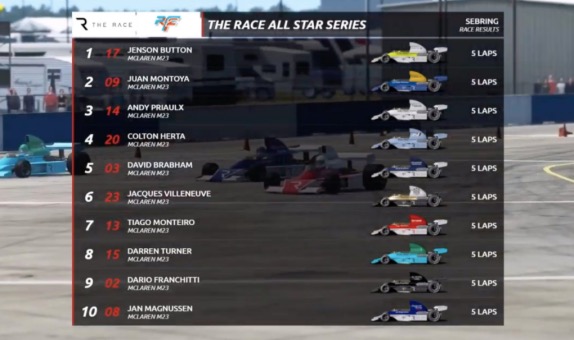 Дженсон Баттон выиграл виртуальную Гонку Легенд