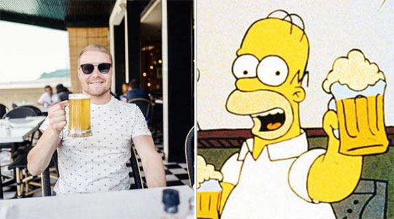 Болельщик сравнил Боттаса с Гомером Симпсоном Болельщик сравнил Боттаса с Гомером Симпсоном