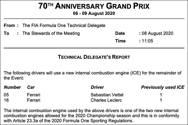 В Ferrari заменили моторы обоим гонщикам