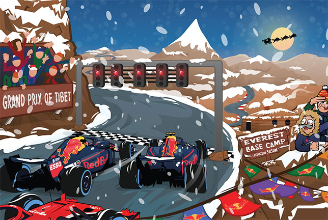Рождественская открытка от Red Bull Racing  Рождественская открытка от Red Bull Racing