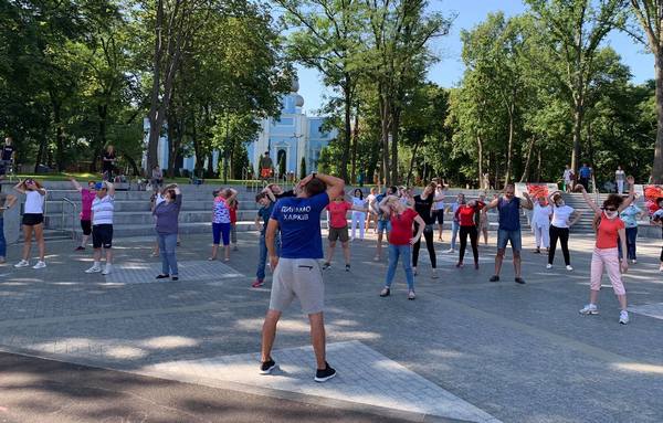 Богдан Наливайко провел спортивную тренировку на свежем воздухе 