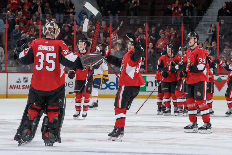 "Оттава" - "Нэшвилл" (5:4 ОТ): первая победа Хогберга