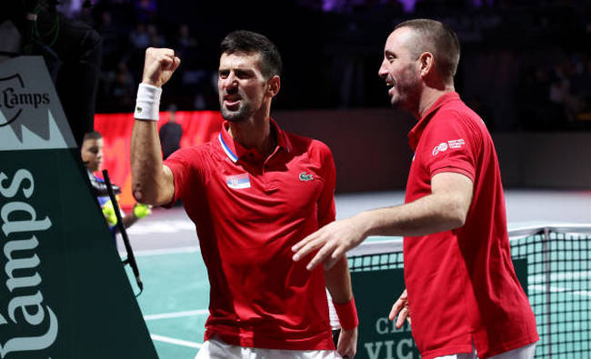 Davis Cup Finals. Сербия выиграла оба одиночных матча против Великобритании в 1/4 финала