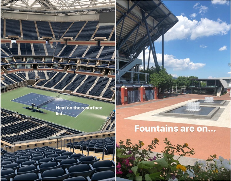 В Нью-Йорке готовят корты к проведению теннисных турниров В Нью-Йорке готовят корты к проведению теннисных турниров