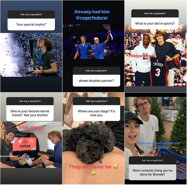 Александр Зверев ответил на вопросы болельщиков в Instagram