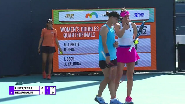 Майами. Калинина и Бегу проиграли в четвертьфинальном матче Майами. Калинина и Бегу проиграли в четвертьфинальном матче