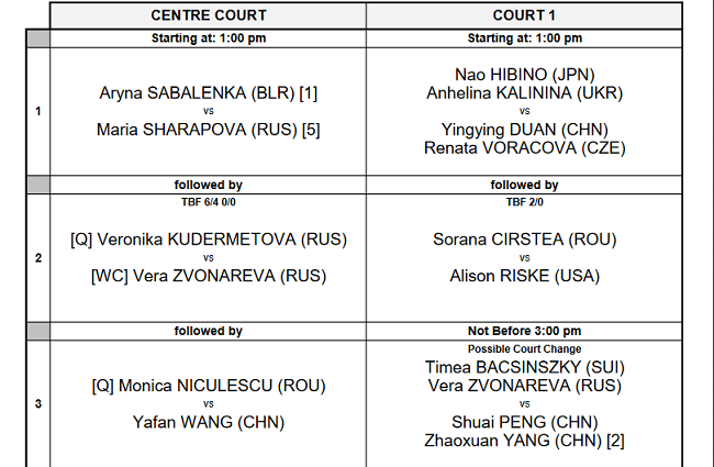 Расписание: полуфинал Калининой в Шэньчжэне состоится в пятницу