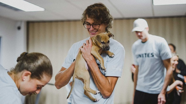 Третья ракетка мира взял щенка из приюта в Майами Третья ракетка мира взял щенка из приюта в Майами