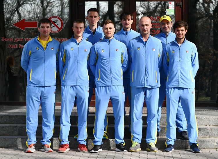 Сборная Украины на жеребьевке матча в Кубке Дэвиса