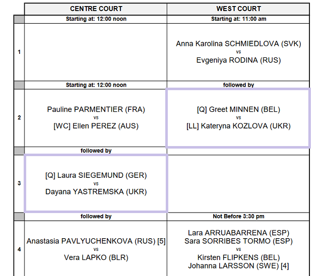 Расписание: Козлова и Ястремская выйдут на корты в Хобарте 7 января  Расписание: Козлова и Ястремская выйдут на корты в Хобарте 7 января